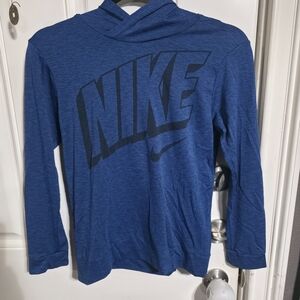 Nike Dri-FIT Pullover Hoodie Blue Youth M Polyester Logo Hooded